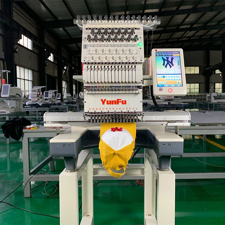 Yksipäinen litteä kirjontakone tietokoneistettu